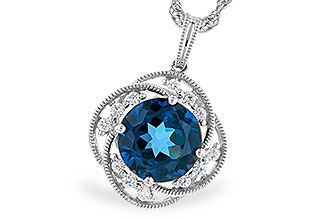 E319-39975: NECK 2.90 LONDON BLUE TOPAZ 3.05 TGW (9MM LBT)