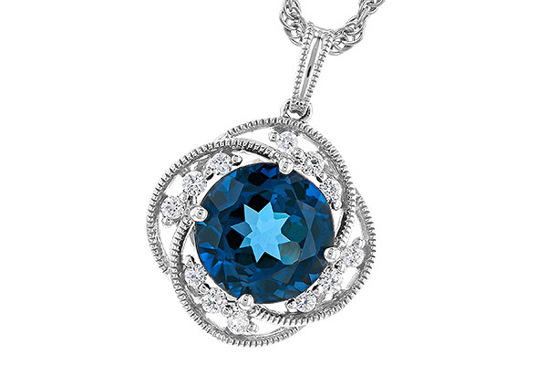 E319-39975: NECK 2.90 LONDON BLUE TOPAZ 3.05 TGW (9MM LBT)