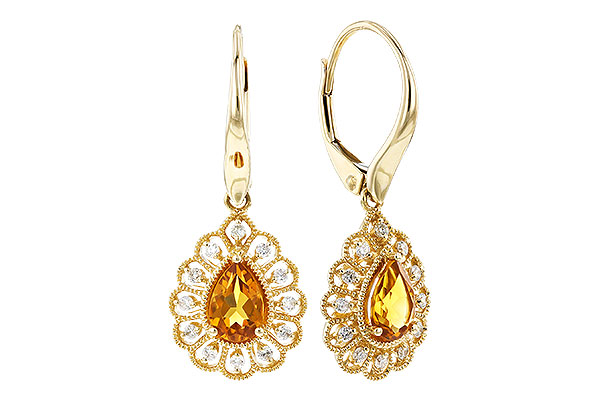 E319-39984: EARR .74 TW CITRINE .90 TGW