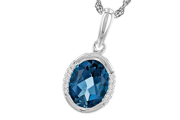 E319-40884: NECK 1.90 TW LONDON BLUE TOPAZ 1.93 TGW (9x7 LBT)