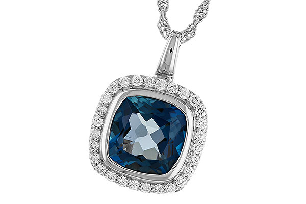 E319-43575: NECK 3.85 LONDON BLUE TOPAZ 4.15 TGW (9MM LBT)