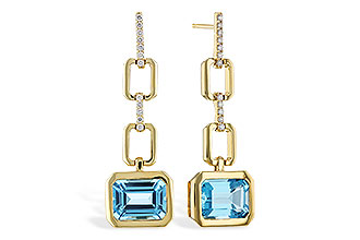 E320-32647: EARRINGS 3.20 BLUE TOPAZ 3.32 TGW (8x6MM BT)