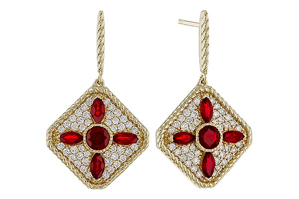 E320-32656: EARRINGS .99 TW RUBY 1.42 TGW