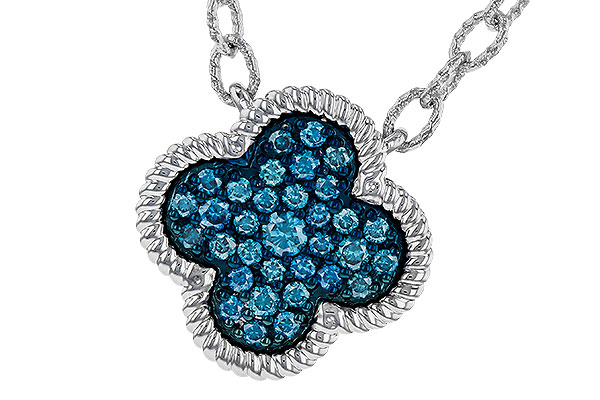 E320-32702: NECKLACE .33 TW BLUE DIAMONDS