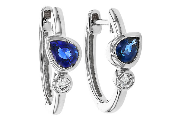 E320-32720: EARRINGS .51 SAPPHIRE .57 TGW
