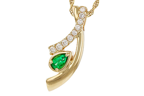 E320-33556: NECKLACE .17 EMERALD .34 TGW (5x3 EMER)