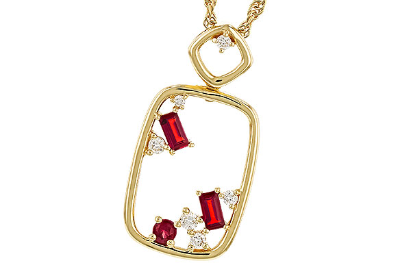 E320-33584: NECKLACE .33 TW RUBY .44 TGW