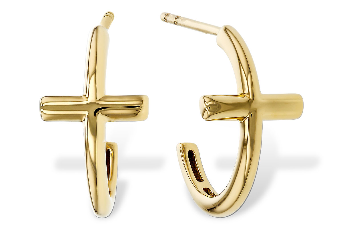 E320-35375: GOLD EARRINGS (14MM)