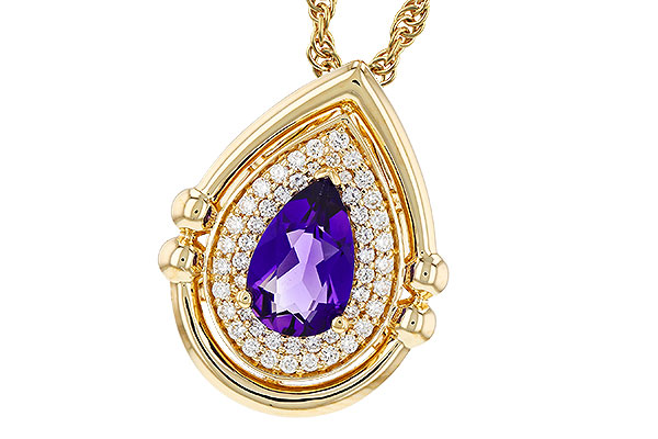 E321-19047: NECKLACE .70 AMETHYST .86 TGW (8x5MM AMY)