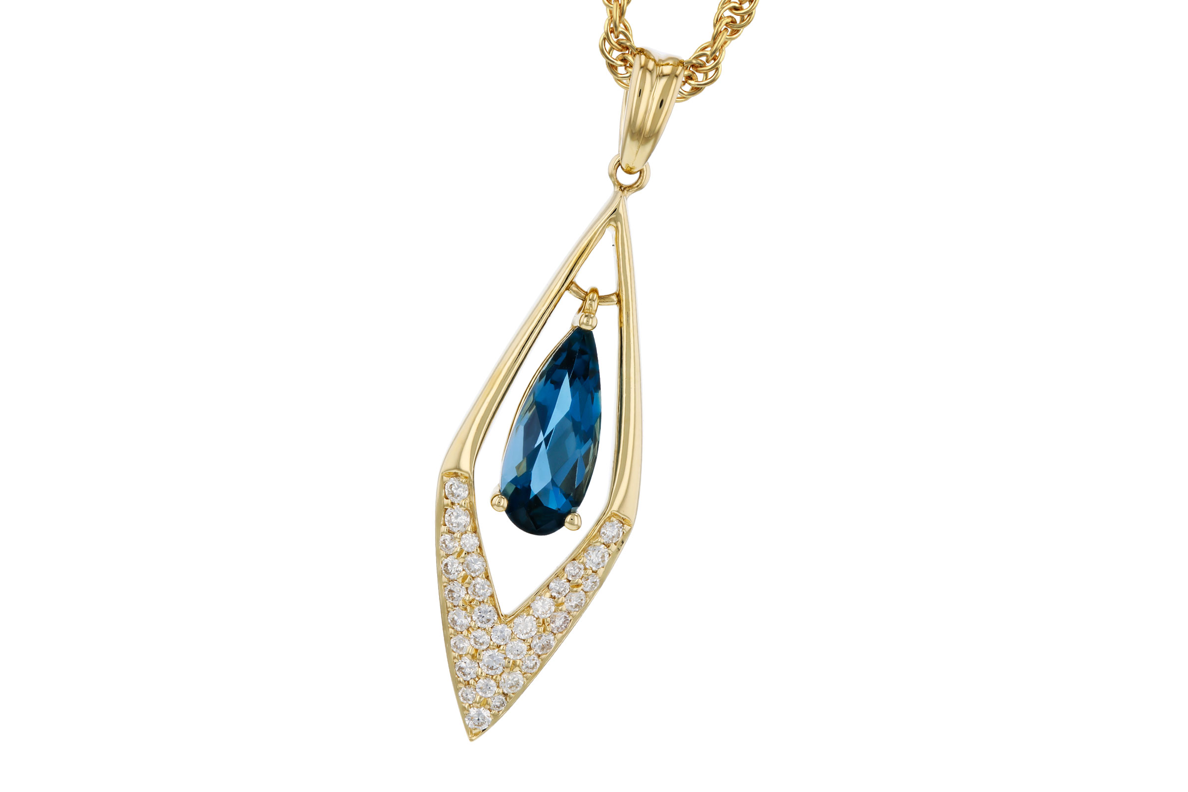 E321-20847: NECK .85 LONDON BLUE TOPAZ 1.02 TGW (10x4MM LBT)