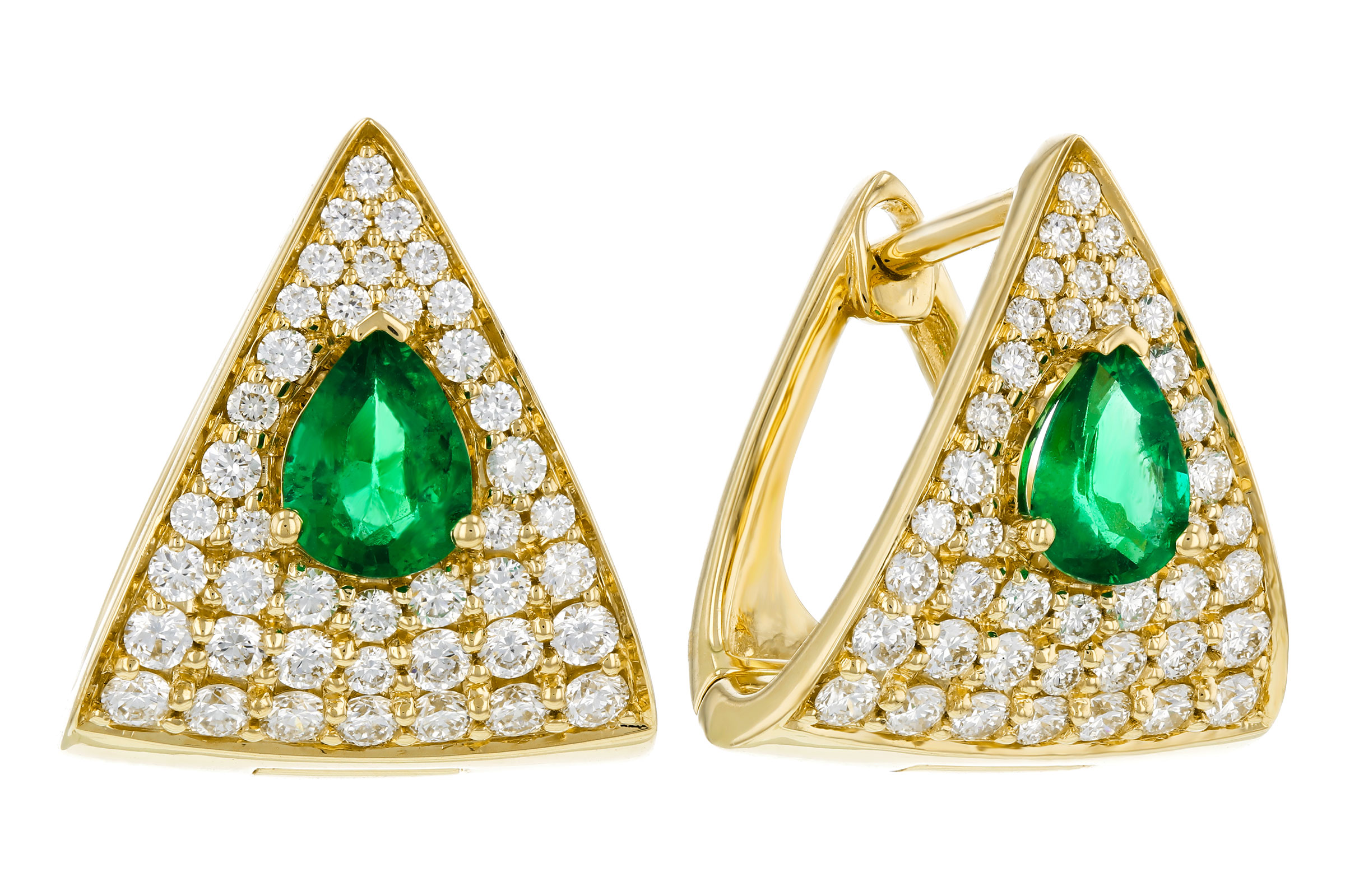 E321-20902: EARRINGS .45 TW EMERALD 1.00 TGW (5x4MM EM)