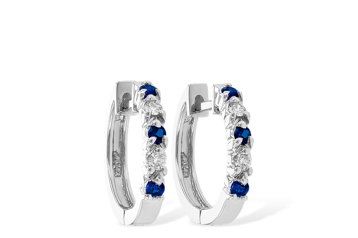 F046-67202: EARRINGS .17 SAPP .26 TGW