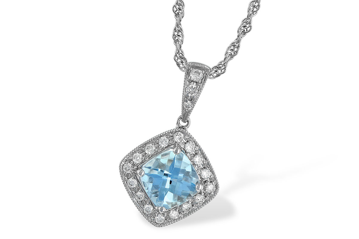 F052-09938: NECKLACE .80 AQUA .93 TGW