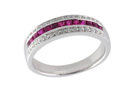 F232-10865: LDS WED RG .50 RUBY .61 TGW