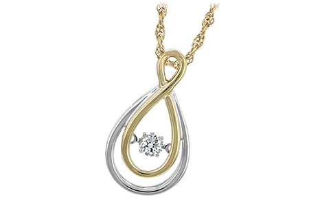 F233-99911: NECKLACE .14 BR (YG TRIM)