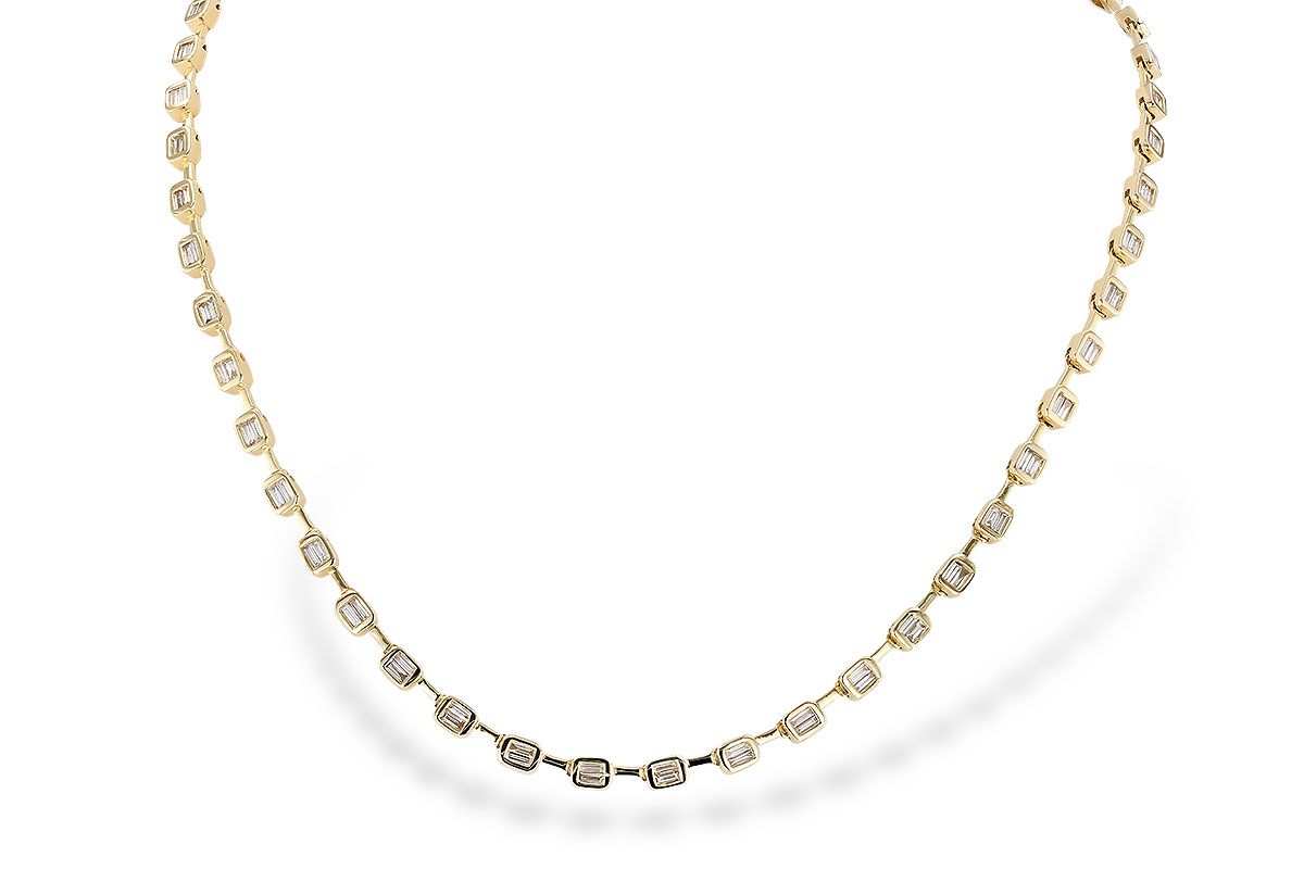 F319-41765: NECKLACE 2.05 TW BAGUETTES (17 INCHES)