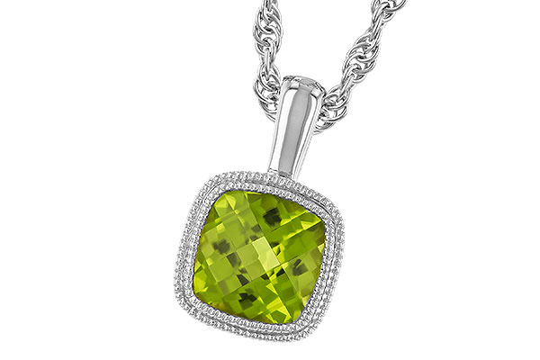 F319-42720: NECKLACE .95 CT PERIDOT