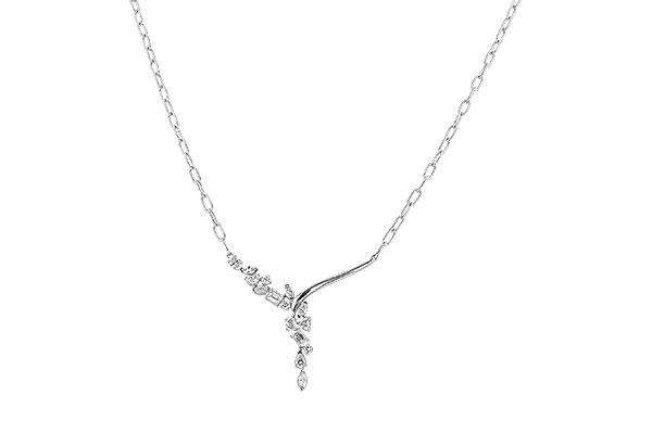 F319-43584: NECKLACE 1.22 TW FANCY CUT DIAMONDS (18")