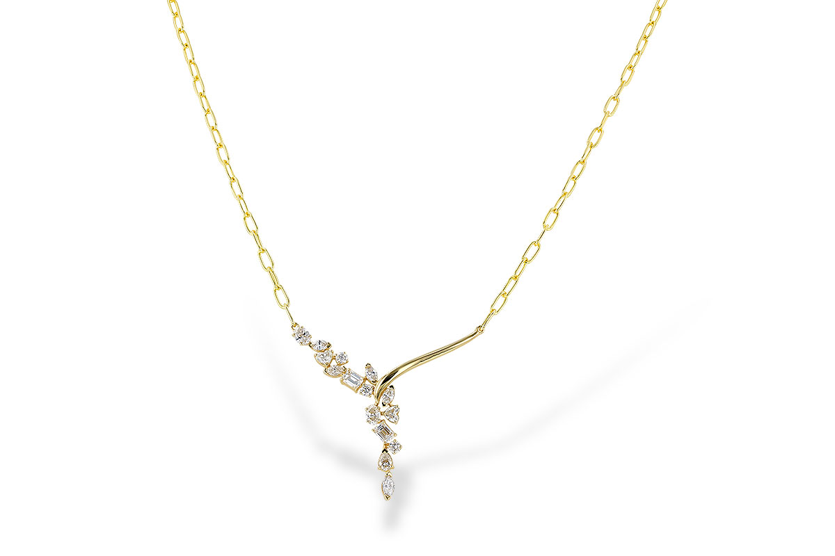 F319-43584: NECKLACE 1.22 TW FANCY CUT DIAMONDS (18")