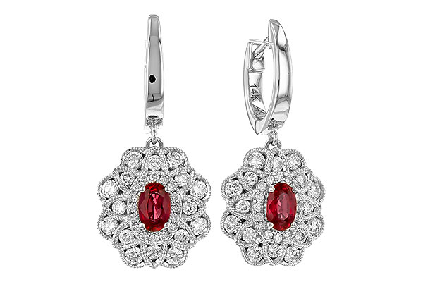 F319-44484: EARR .56 TW RUBY 1.30 TGW (5x3MM RUBY)