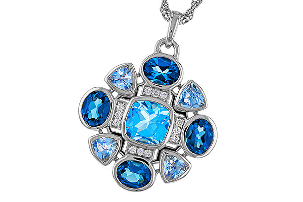 F320-30820: NECKLACE 3.19 TW BLUE TOPAZ 3.25 TGW