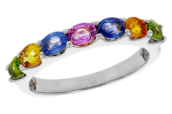 F320-30847: LDS WED RG 1.54 TW MULTI-COLOR SAPPHIRE