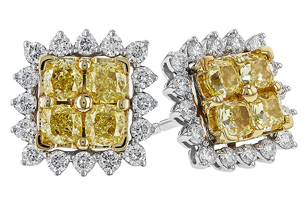 F320-31765: EARR 1.04 FANCY YELLOW DIAMONDS 1.44 TW