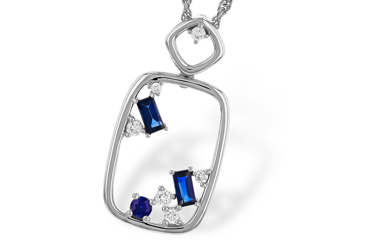 F320-33584: NECKLACE .35 TW SAPPHIRE .46 TGW