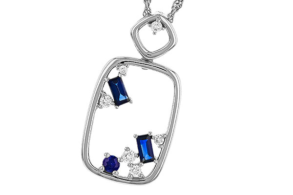 F320-33584: NECKLACE .35 TW SAPPHIRE .46 TGW