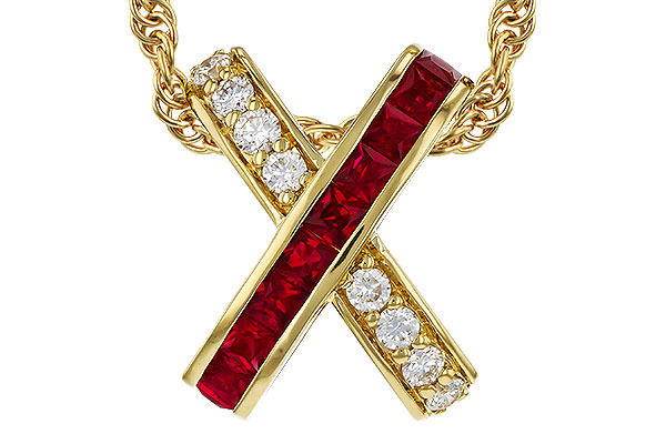 F320-36293: NECKLACE .53 TW RUBY .70 TGW