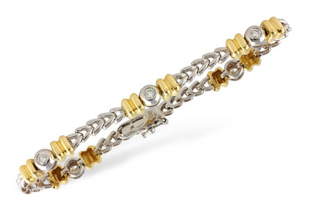 G045-74502: BRACELET WG LINKS & YG BARS .45 TW