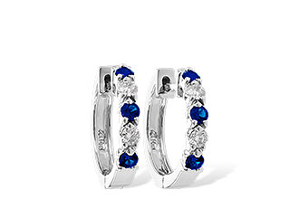 G046-67202: EARRINGS .33 SAPP .52 TGW