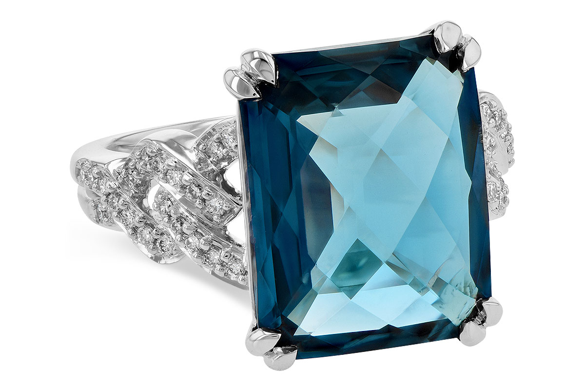 G235-73611: LDS RG 9.40 LONDON BLUE TOPAZ 9.60 TGW (15x12MM)
