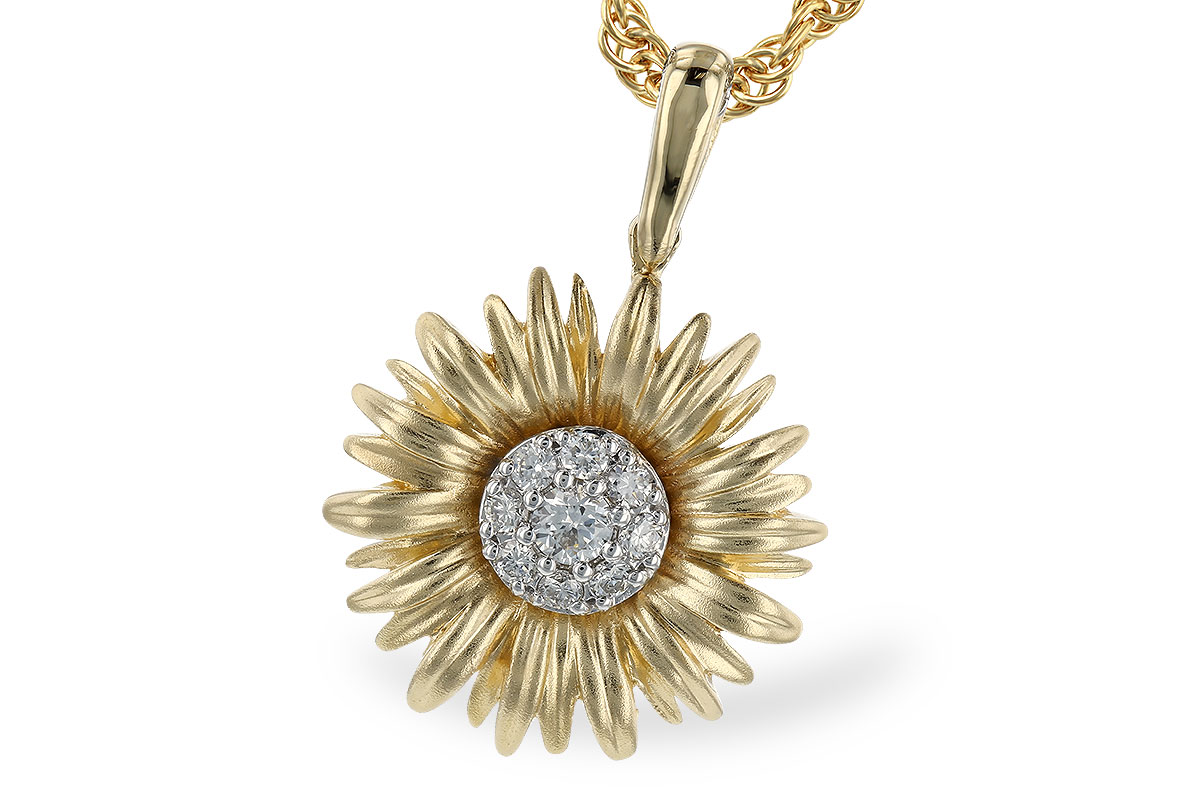 G319-40865: C319-39966 WITH YG PETALS / WG SETTING .10 TW