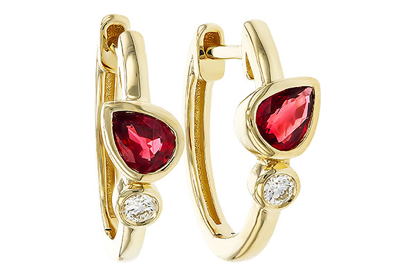G320-32720: EARRINGS .48 RUBY .54 TGW