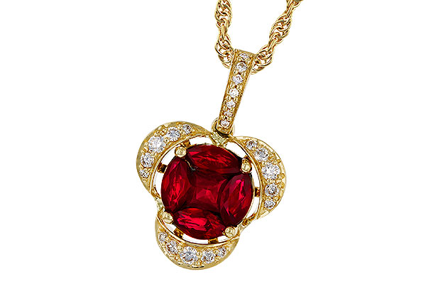 G320-33602: NECKLACE .86 TW RUBY 1.00 TGW
