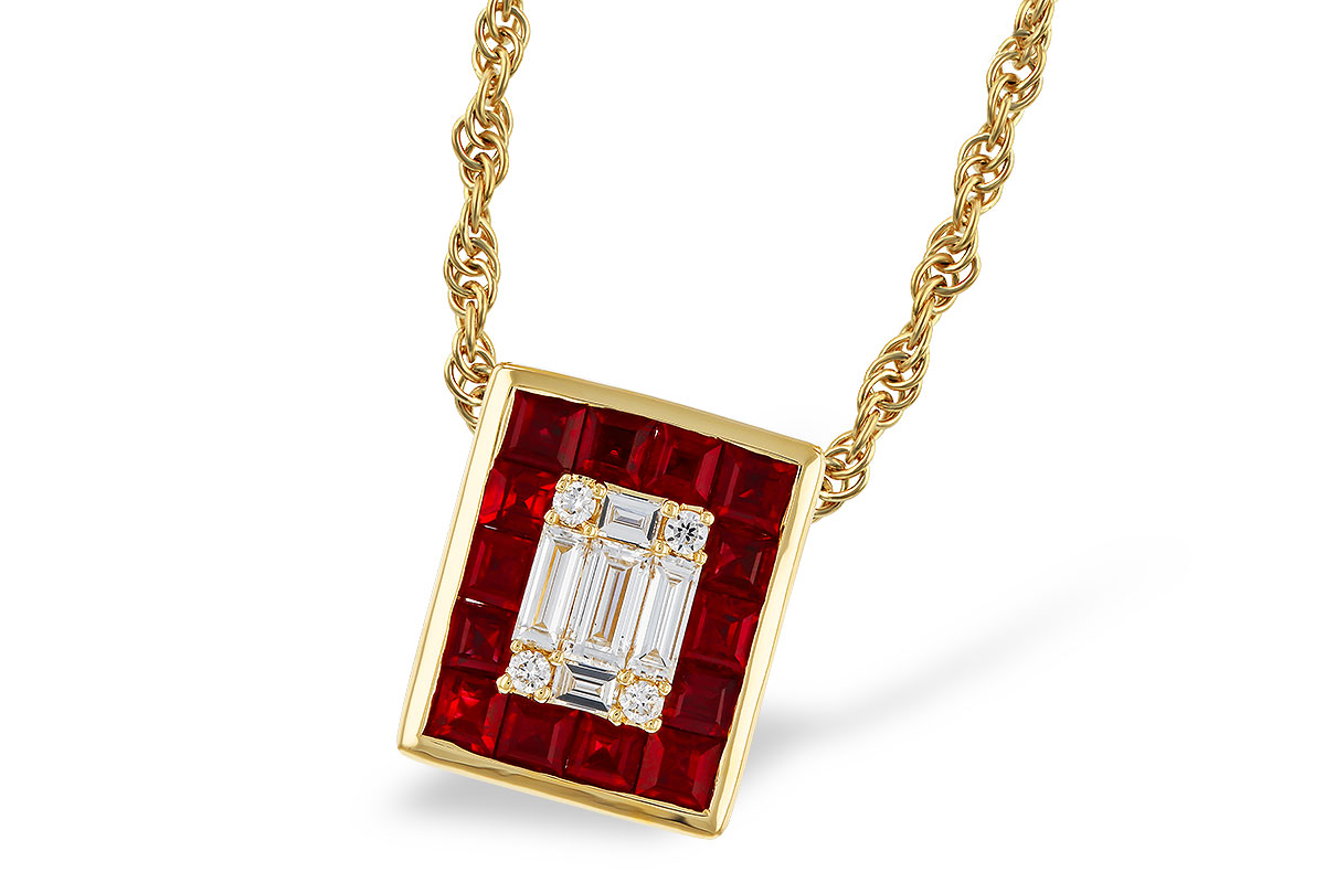 G320-35411: NECKLACE .82 RUBY TW 1.00 TGW