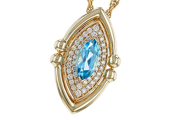G320-36293: NECKLACE .54 BLUE TOPAZ .70 TGW (8x4MM BT)