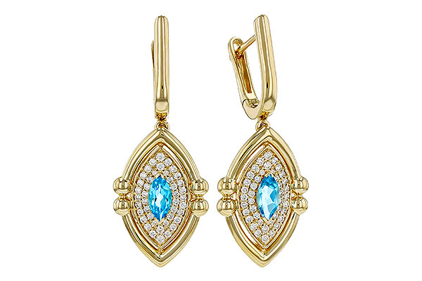 G321-19047: EARRINGS .50 TW BLUE TOPAZ .78 TGW (6x3MM BT)