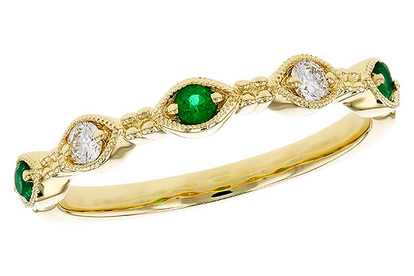 G321-19074: LDS WED RG .10 TW EMERALD .19 TGW