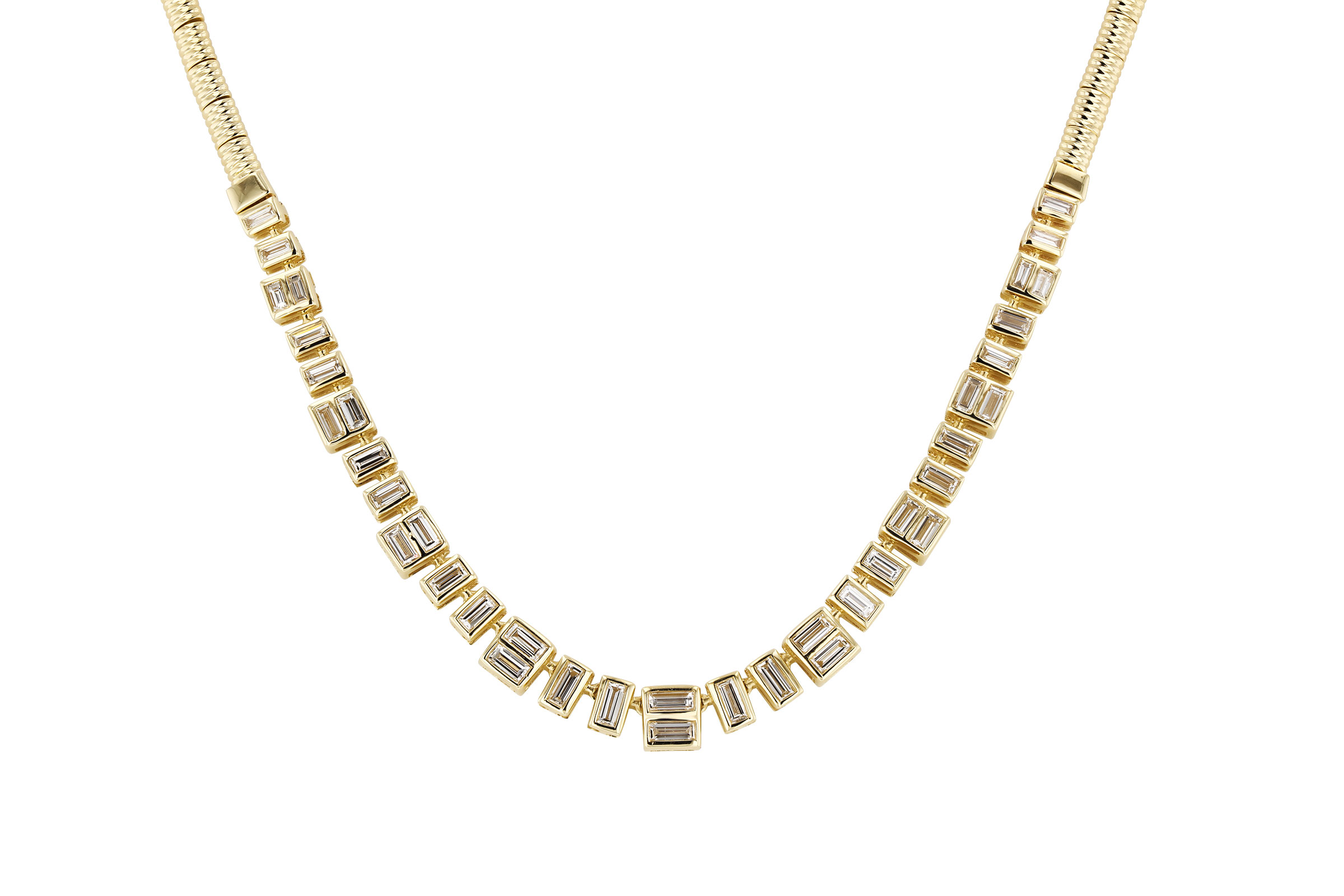 G321-20856: NECKLACE 1.80 TW BAGUETTES (17")