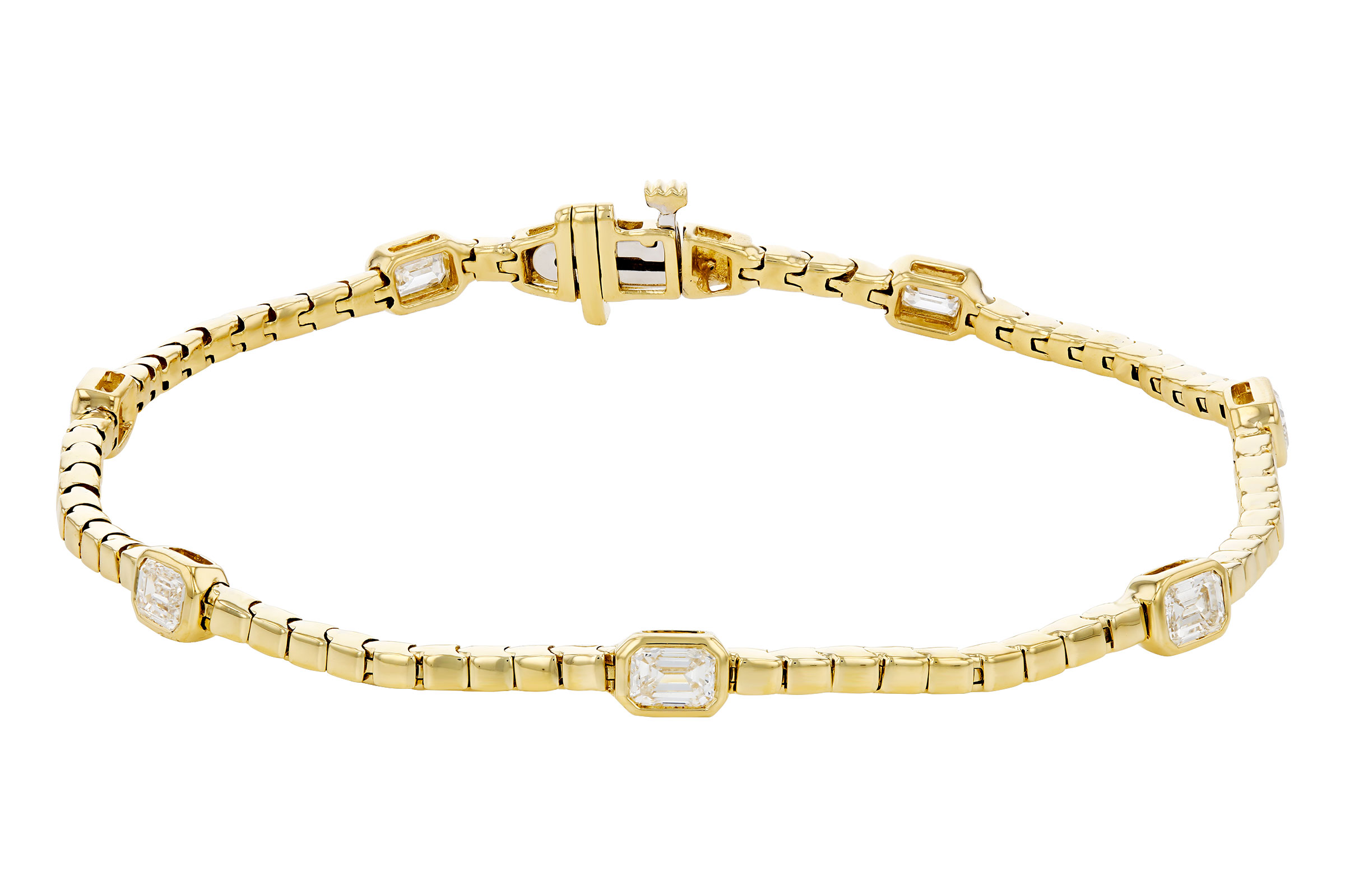 G321-20874: BRACELET 1.32 TW EMERALD CUT DIA (7")