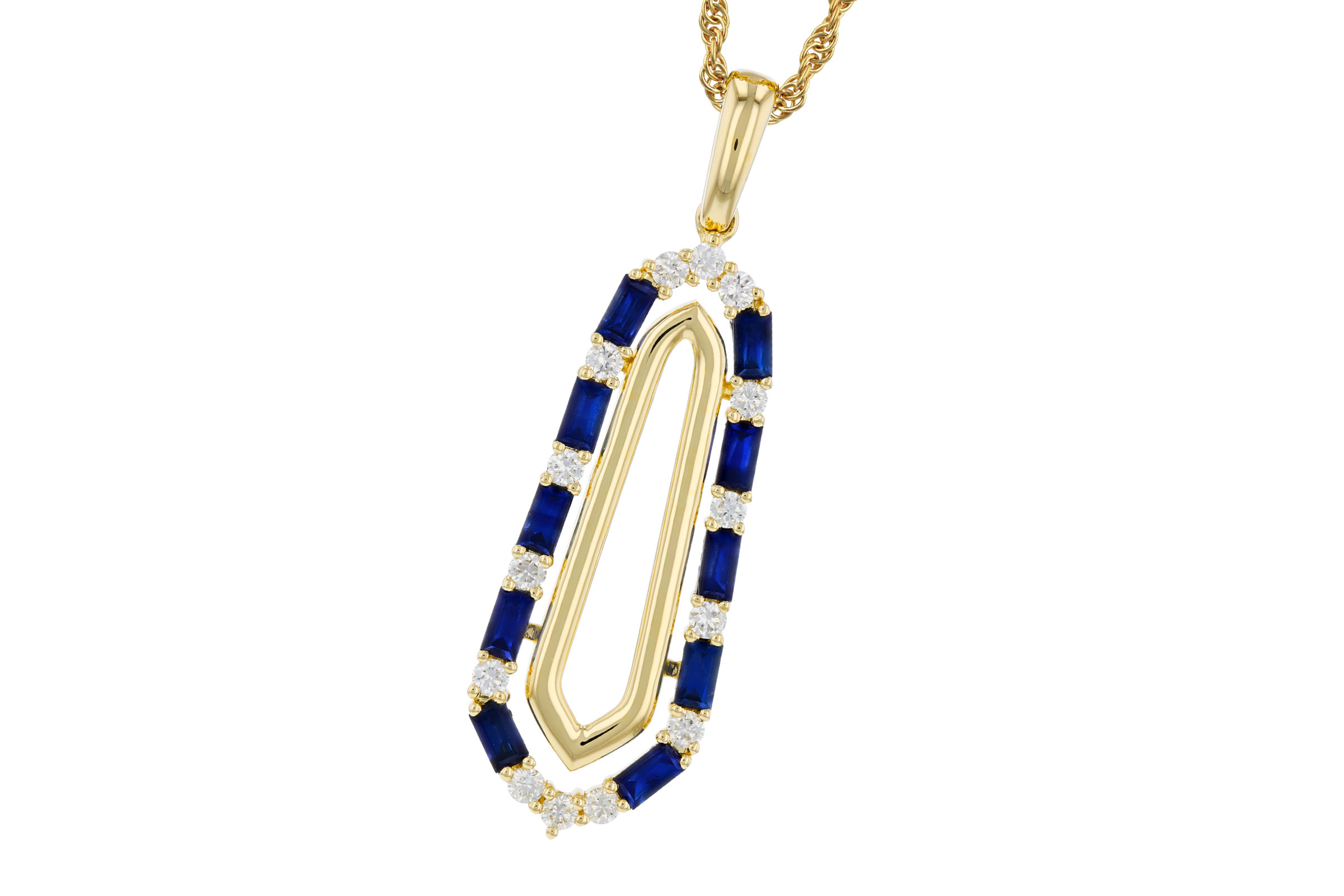 G321-21774: NECKLACE .74 TW SAPPHIRE .94 TGW