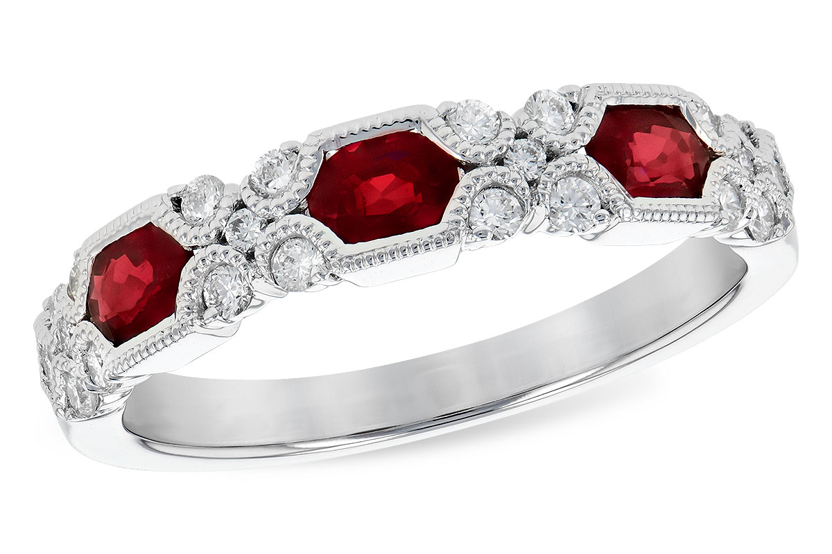 H318-49920: LDS WED RG .74 RUBY 1.00 TGW (4x3MM RUBY)