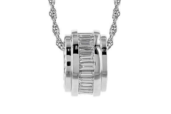 H319-45383: NECKLACE .46 TW BAGUETTE