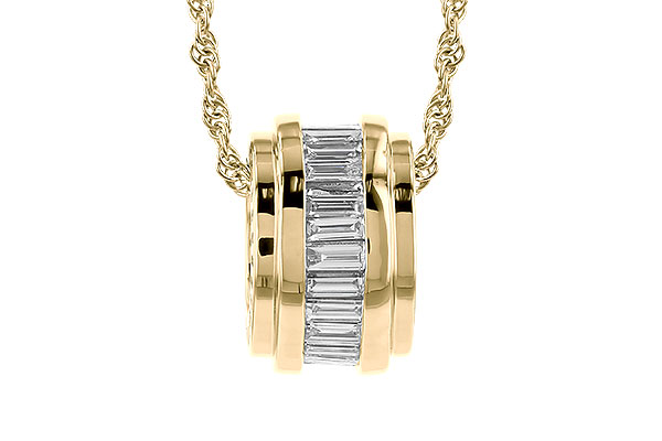 H319-45383: NECKLACE .46 TW BAGUETTE