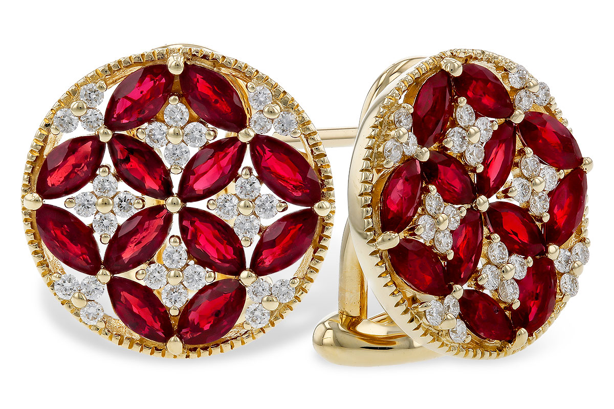 H320-29083: EARRINGS 2.07 TW RUBY 2.37 TGW