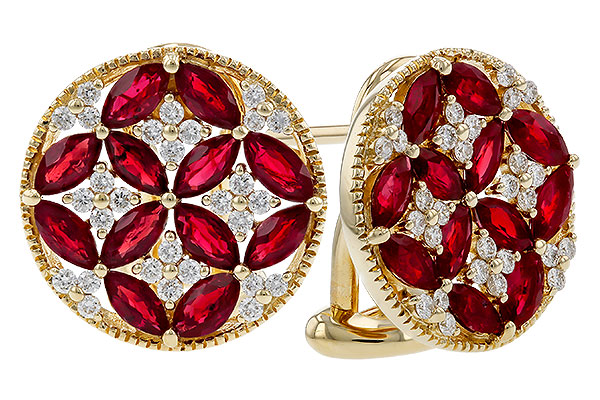 H320-29083: EARRINGS 2.07 TW RUBY 2.37 TGW