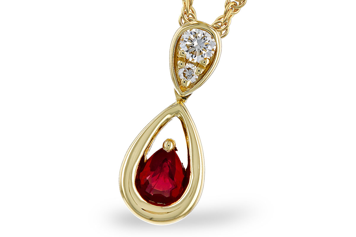 H320-30856: NECKLACE .20 RUBY .26 TGW (4x3 RUBY)