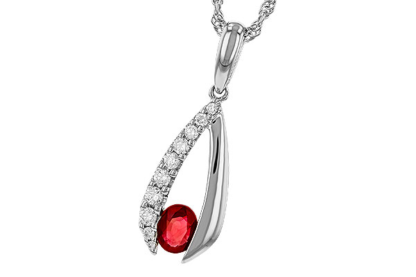 H320-32720: NECKLACE .34 RUBY .50 TGW (5x4 RUBY)